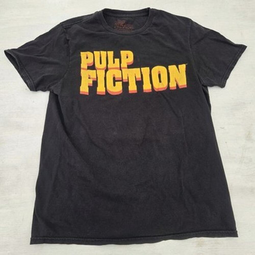 Pulp Fiction Retro Logo Movie Promo T-Shirt Mens Medium Black Short Sleeve